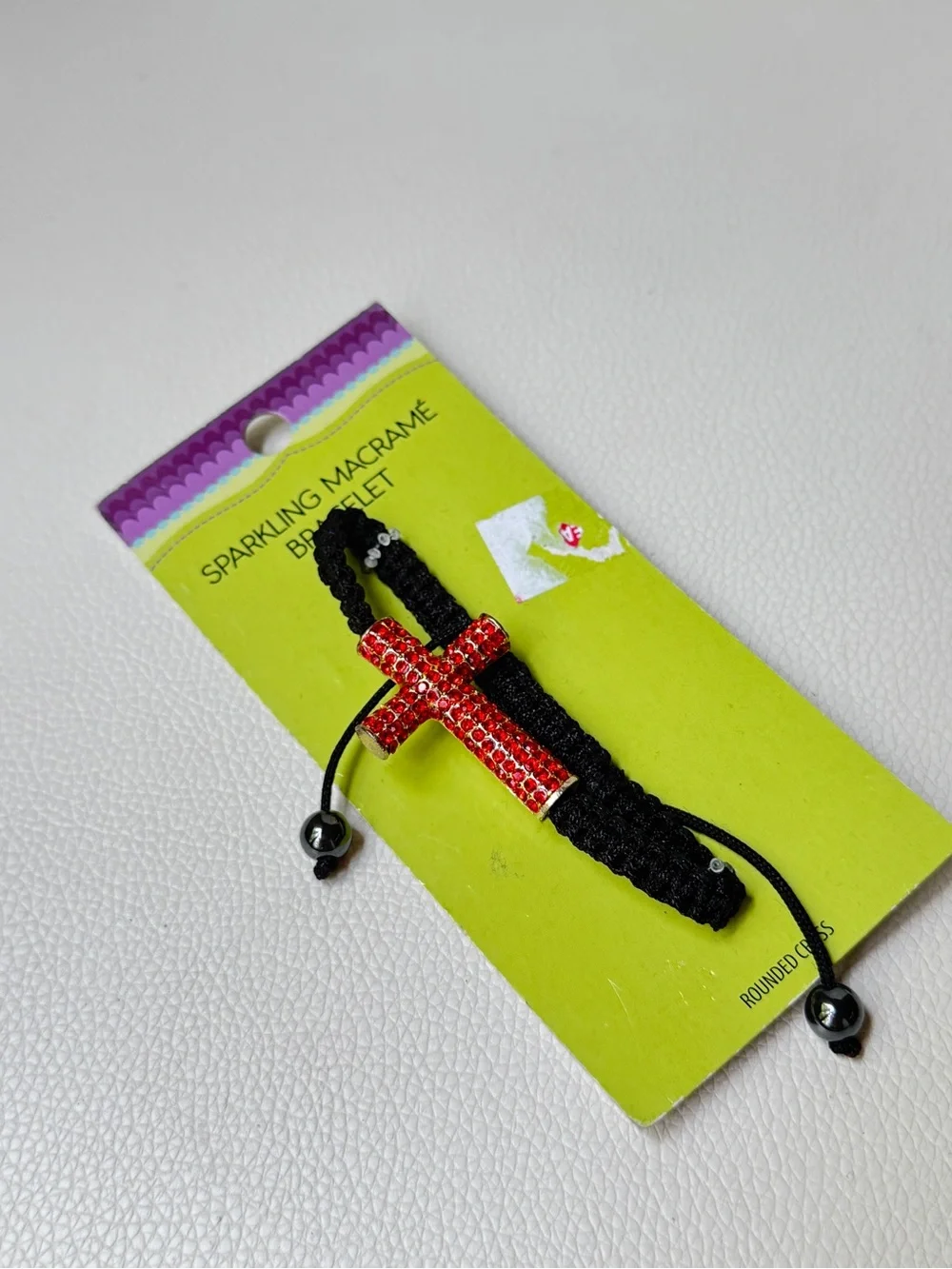 Bracelet with Red Crystal Cross